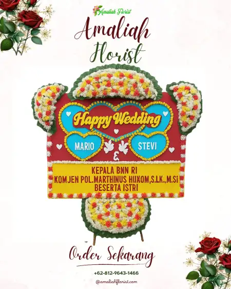 Papan Bunga Pernikahan Bunder